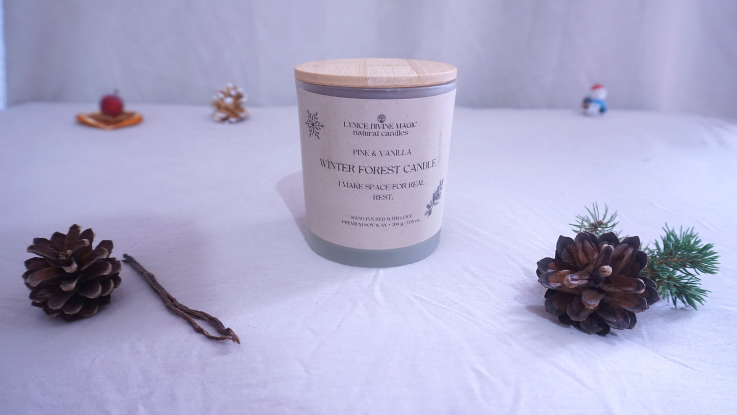 PINE & VANILLA, WINTER FOREST CANDLE, Glas