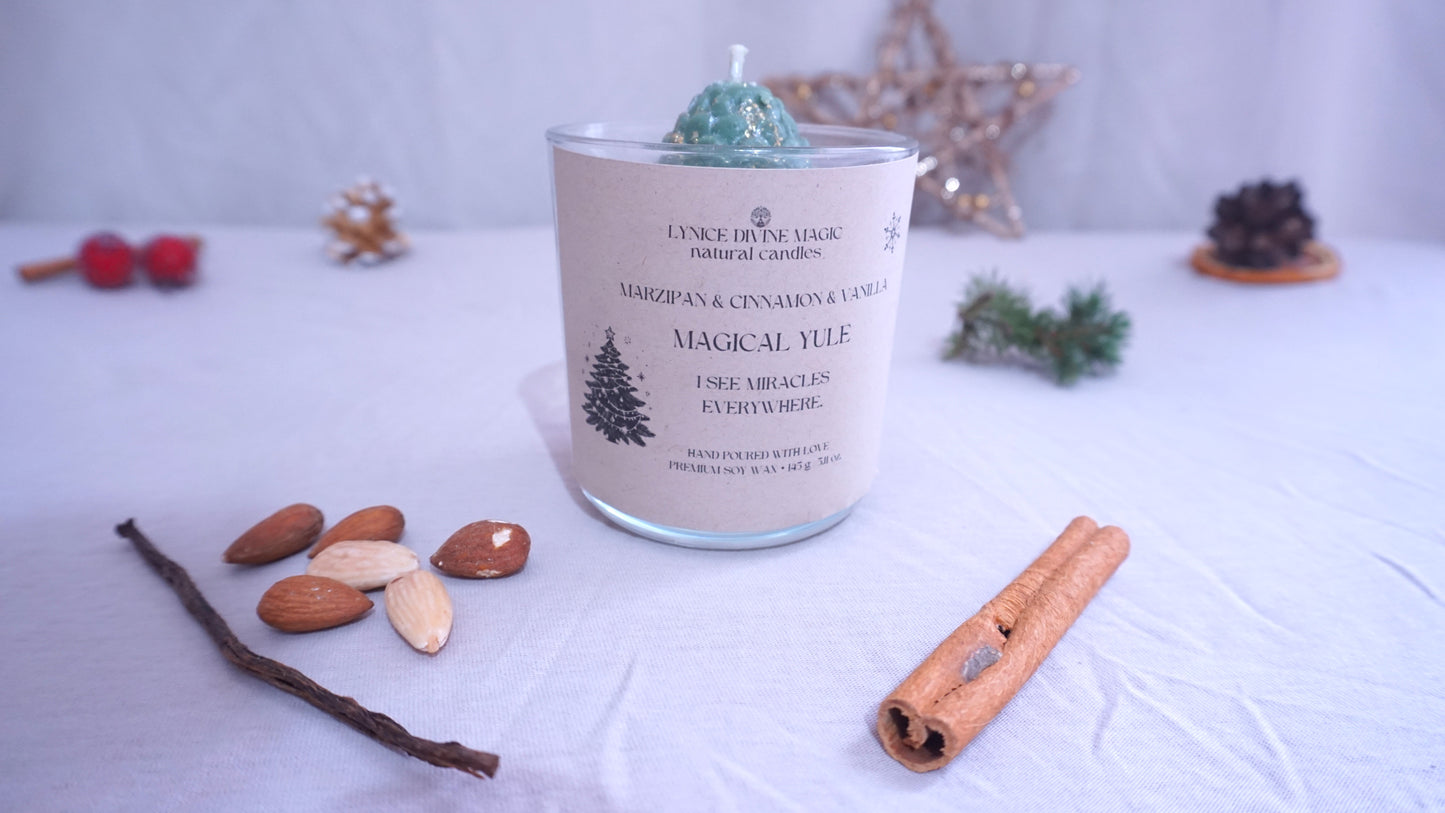 MARZIPAN & CINNAMON & VANILLA, MAGICAL YULE CANDLE