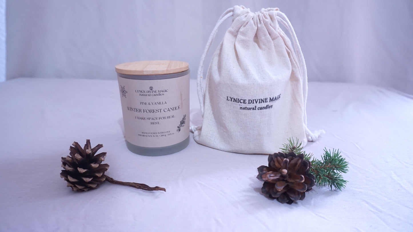 PINE & VANILLA, WINTER FOREST CANDLE, Glas