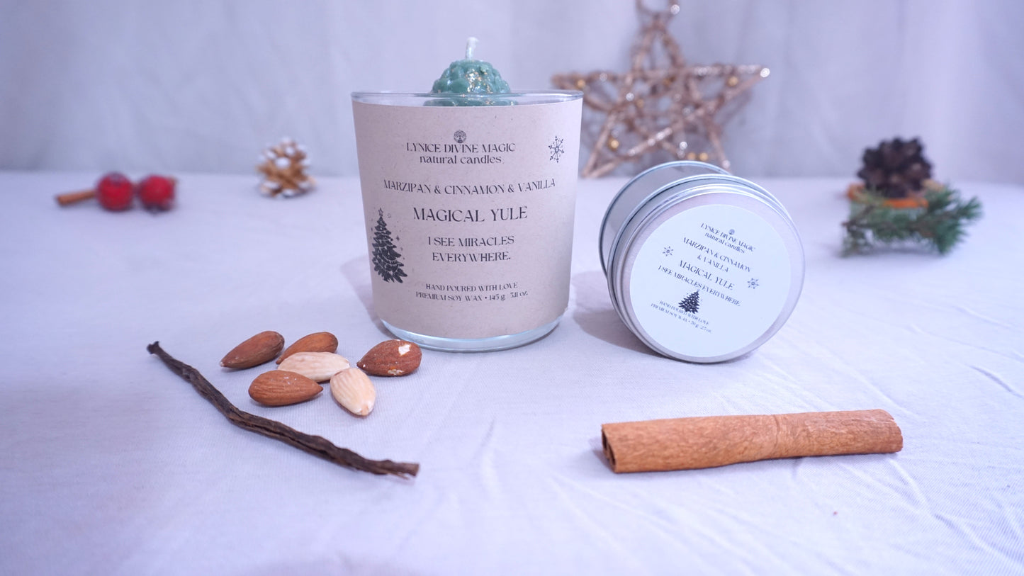 MARZIPAN & CINNAMON & VANILLA, MAGICAL YULE CANDLE, kleine Dose