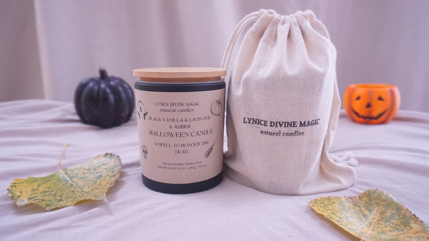 HALLOWEEN CANDLE / BLACK VANILLA & LAOS OUD & AMBER