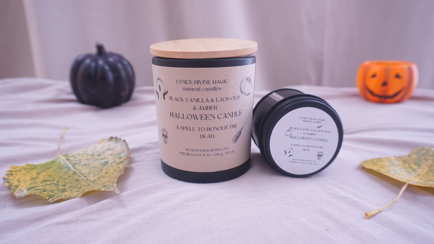 HALLOWEEN CANDLE / BLACK VANILLA & LAOS OUD & AMBER