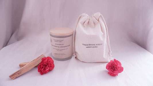 Gartennelke & Zedernholz -Duftkerze Aromatherapie Glas