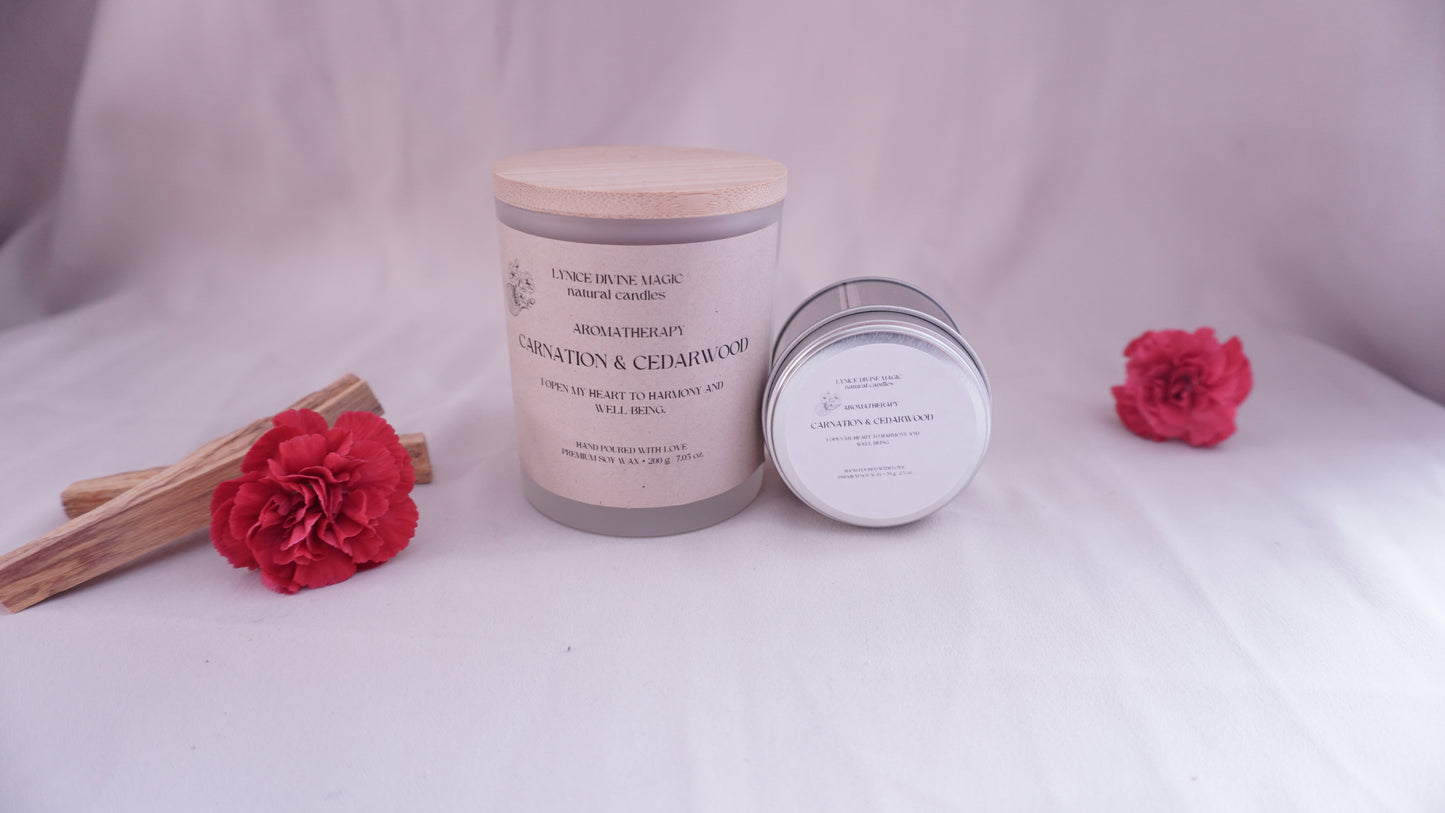 Gartennelke & Zedernholz -Duftkerze Aromatherapie Dose