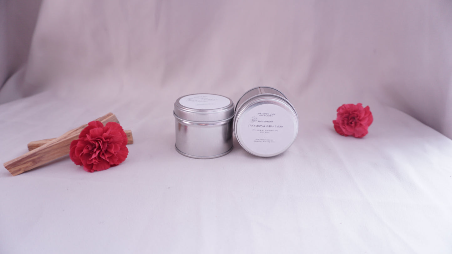 Gartennelke & Zedernholz -Duftkerze Aromatherapie Dose