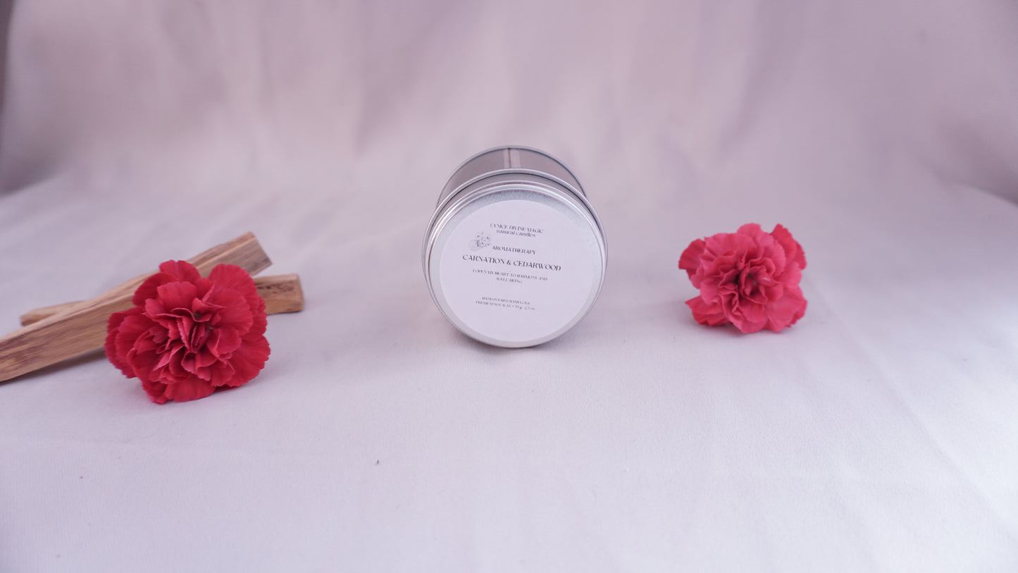 Gartennelke & Zedernholz -Duftkerze Aromatherapie Dose
