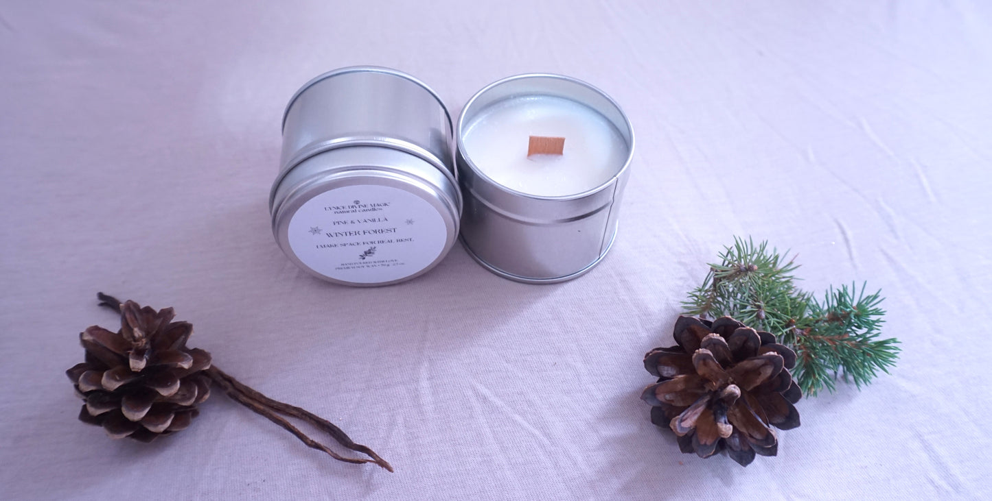 PINE & VANILLA, WINTER FOREST CANDLE, kleine Dose