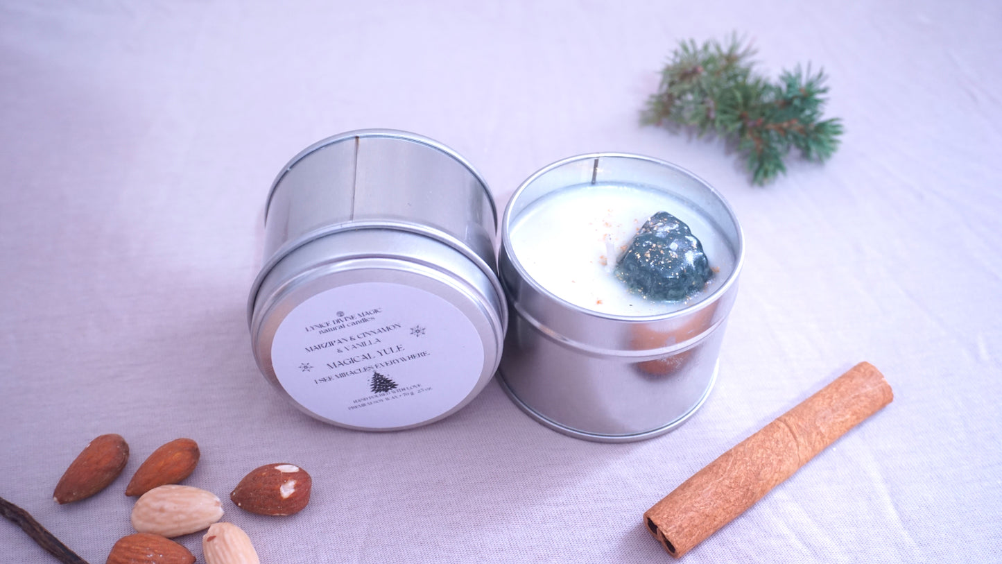 MARZIPAN & CINNAMON & VANILLA, MAGICAL YULE CANDLE, kleine Dose